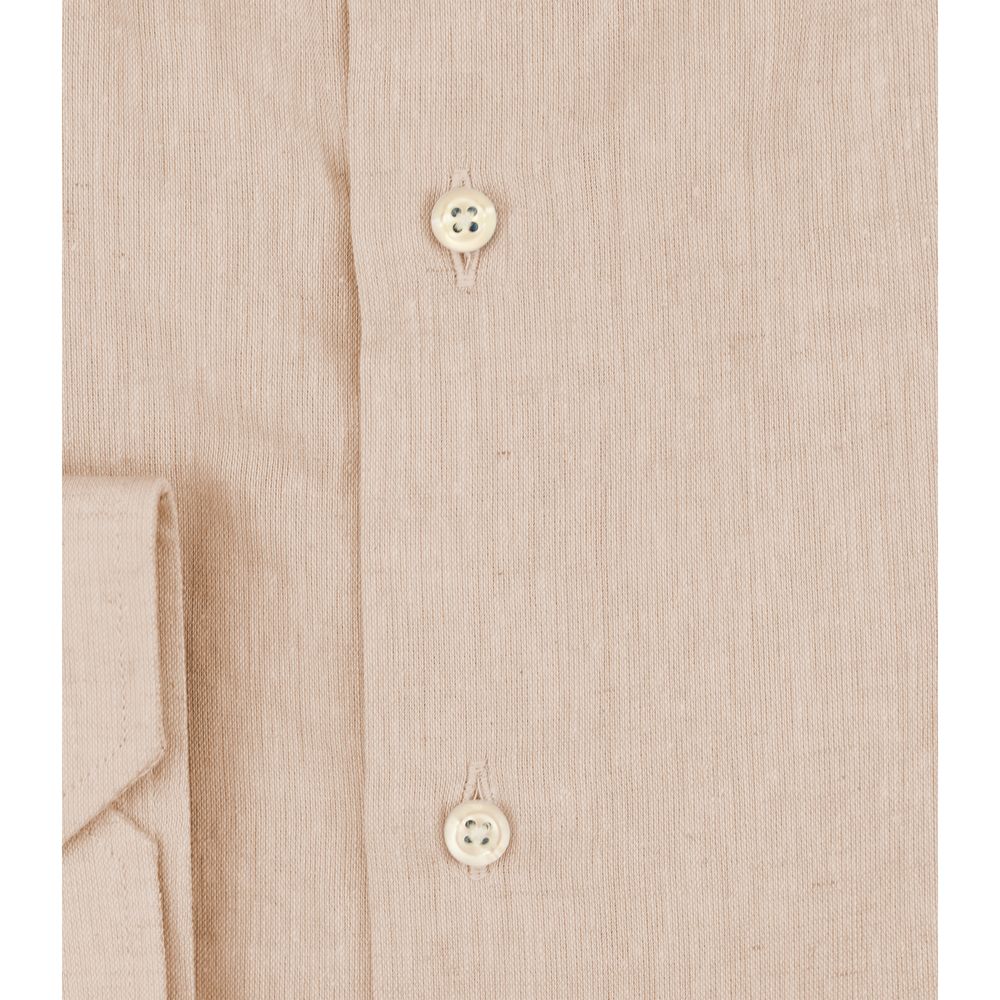 Bagutta beige linen shirt for men